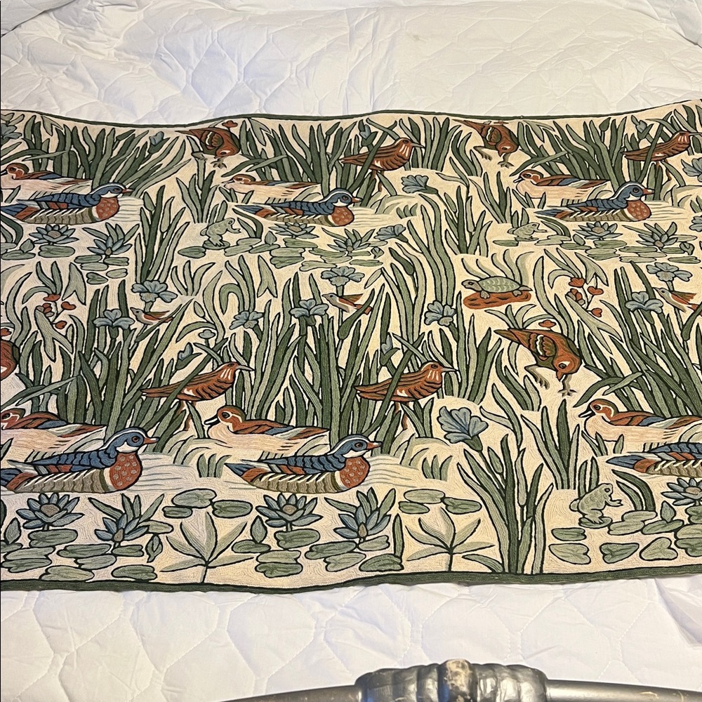 Hand Made in India Duck Nature-Inspired Patterned tapestry/rug.